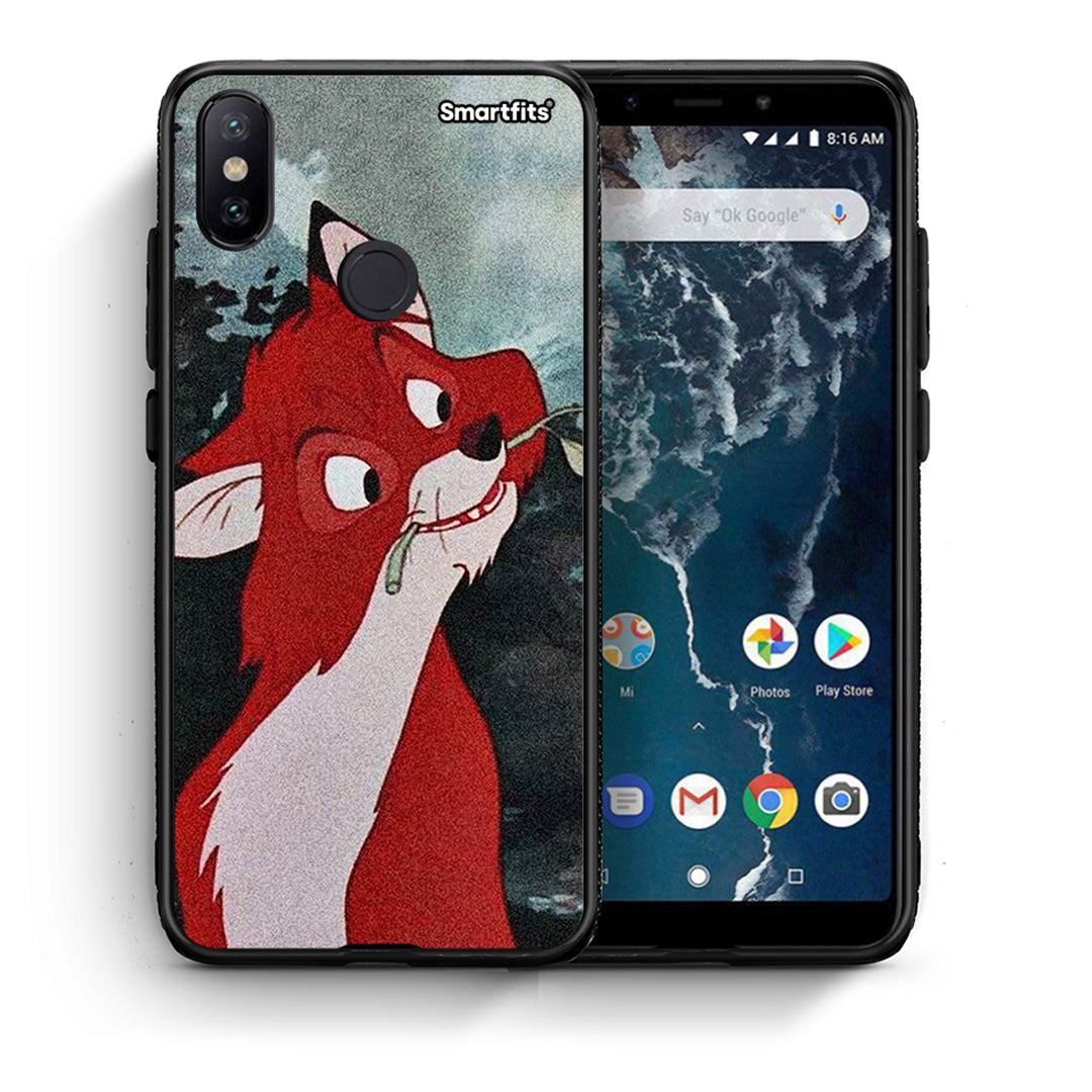 Θήκη Xiaomi Mi A2 Tod And Vixey Love 1 από τη Smartfits με σχέδιο στο πίσω μέρος και μαύρο περίβλημα | Xiaomi Mi A2 Tod And Vixey Love 1 case with colorful back and black bezels