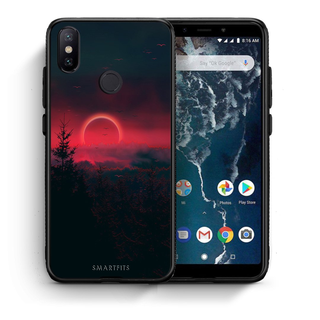 Θήκη Xiaomi Mi A2 Sunset Tropic από τη Smartfits με σχέδιο στο πίσω μέρος και μαύρο περίβλημα | Xiaomi Mi A2 Sunset Tropic case with colorful back and black bezels