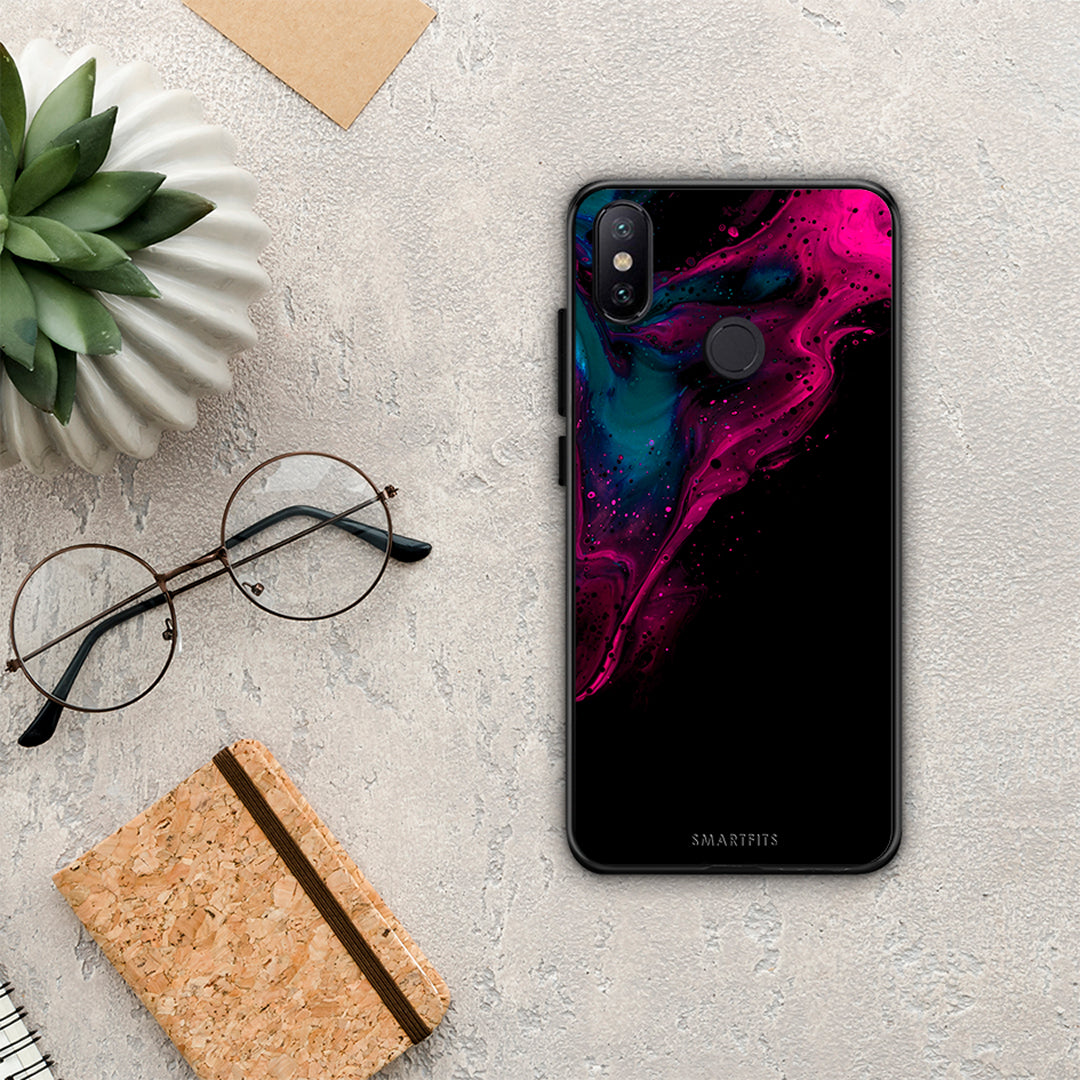 Watercolor Pink Black - Xiaomi Mi A2 case