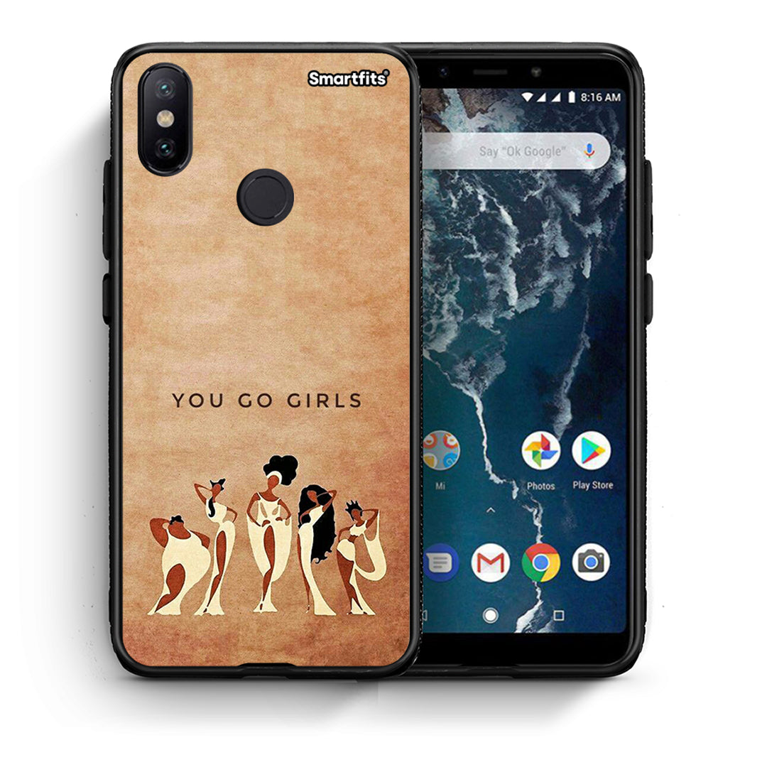 Θήκη Xiaomi Mi A2 You Go Girl από τη Smartfits με σχέδιο στο πίσω μέρος και μαύρο περίβλημα | Xiaomi Mi A2 You Go Girl case with colorful back and black bezels