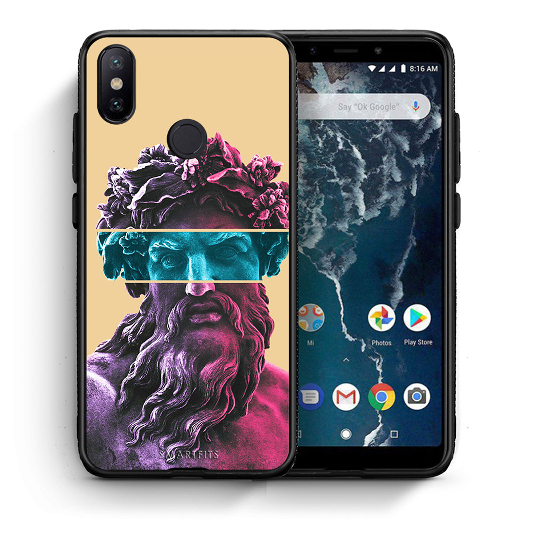 Θήκη Αγίου Βαλεντίνου Xiaomi Mi A2 Zeus Art από τη Smartfits με σχέδιο στο πίσω μέρος και μαύρο περίβλημα | Xiaomi Mi A2 Zeus Art case with colorful back and black bezels