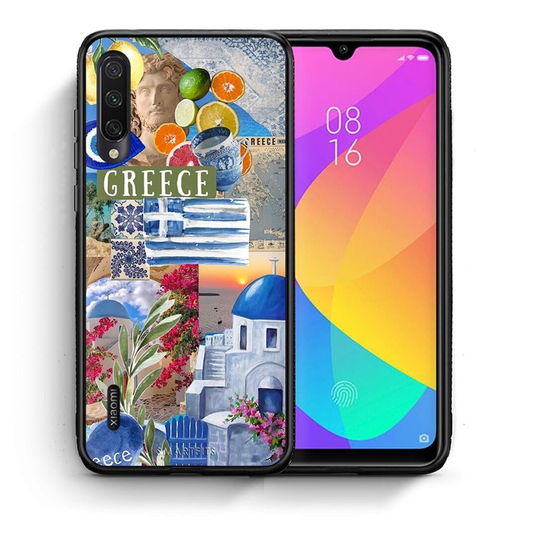 Θήκη Xiaomi Mi A3 All Greek από τη Smartfits με σχέδιο στο πίσω μέρος και μαύρο περίβλημα | Xiaomi Mi A3 All Greek case with colorful back and black bezels