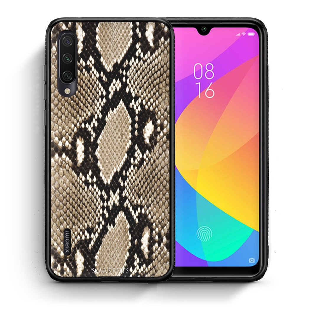 Θήκη Xiaomi Mi A3 Fashion Snake Animal από τη Smartfits με σχέδιο στο πίσω μέρος και μαύρο περίβλημα | Xiaomi Mi A3 Fashion Snake Animal case with colorful back and black bezels