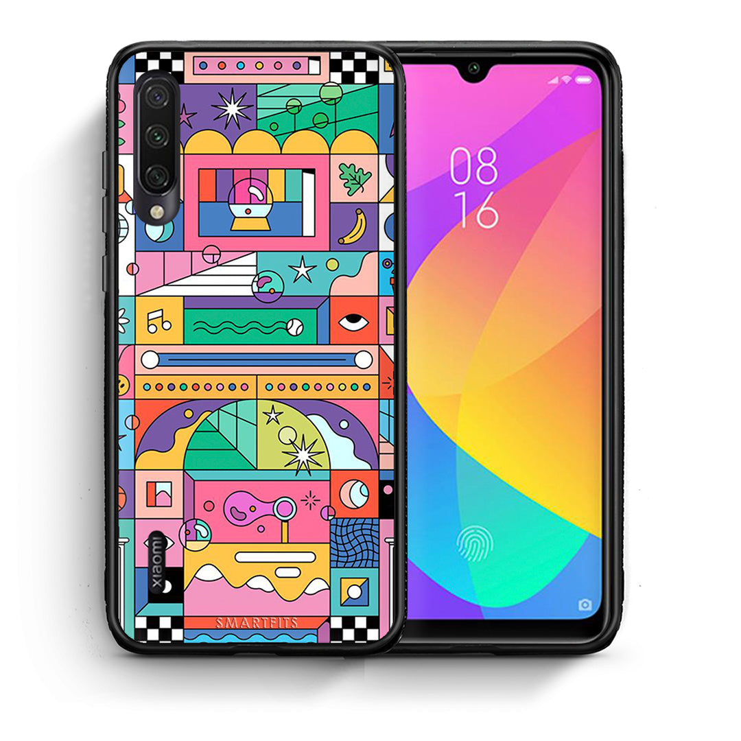 Θήκη Xiaomi Mi A3 Bubbles Soap από τη Smartfits με σχέδιο στο πίσω μέρος και μαύρο περίβλημα | Xiaomi Mi A3 Bubbles Soap case with colorful back and black bezels