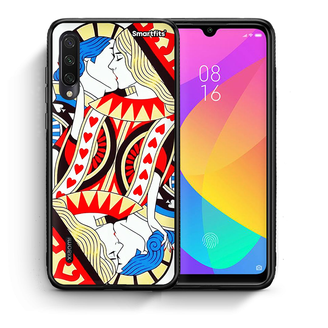 Θήκη Xiaomi Mi A3 Card Love από τη Smartfits με σχέδιο στο πίσω μέρος και μαύρο περίβλημα | Xiaomi Mi A3 Card Love case with colorful back and black bezels