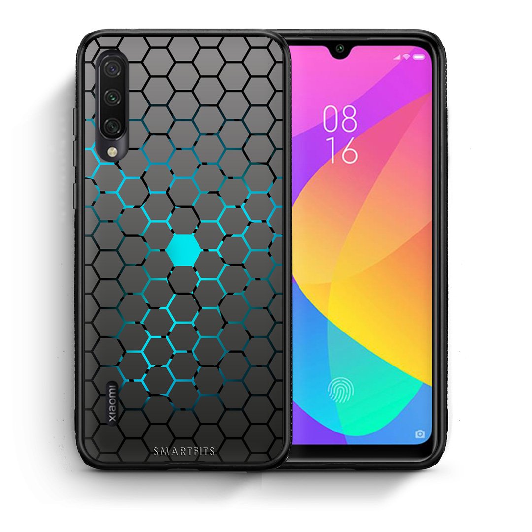 Θήκη Xiaomi Mi A3 Hexagonal Geometric από τη Smartfits με σχέδιο στο πίσω μέρος και μαύρο περίβλημα | Xiaomi Mi A3 Hexagonal Geometric case with colorful back and black bezels