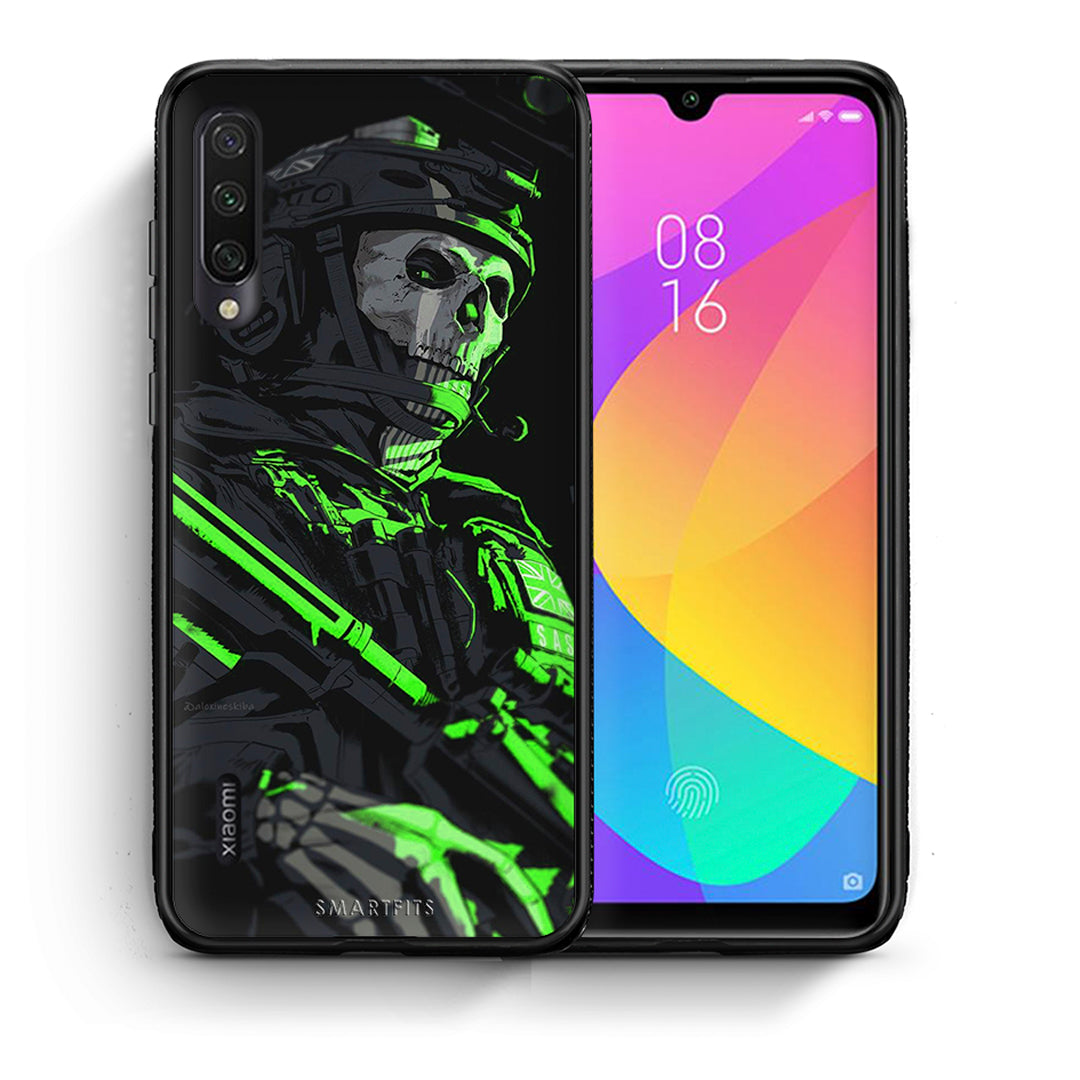 Θήκη Αγίου Βαλεντίνου Xiaomi Mi A3 Green Soldier από τη Smartfits με σχέδιο στο πίσω μέρος και μαύρο περίβλημα | Xiaomi Mi A3 Green Soldier case with colorful back and black bezels