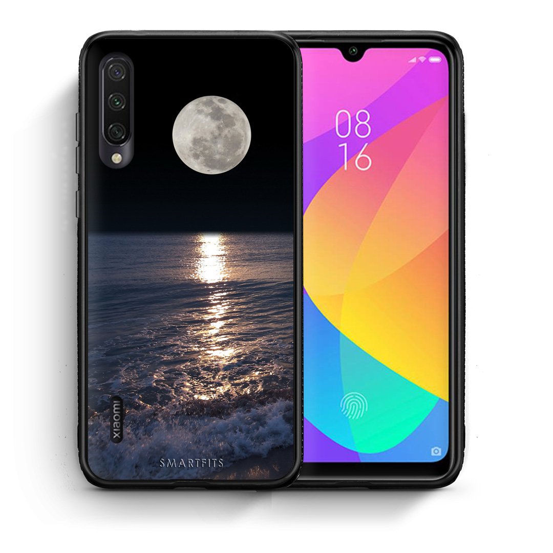 Θήκη Xiaomi Mi A3 Moon Landscape από τη Smartfits με σχέδιο στο πίσω μέρος και μαύρο περίβλημα | Xiaomi Mi A3 Moon Landscape case with colorful back and black bezels