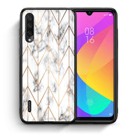 Thumbnail for Θήκη Xiaomi Mi A3 Gold Geometric Marble από τη Smartfits με σχέδιο στο πίσω μέρος και μαύρο περίβλημα | Xiaomi Mi A3 Gold Geometric Marble case with colorful back and black bezels