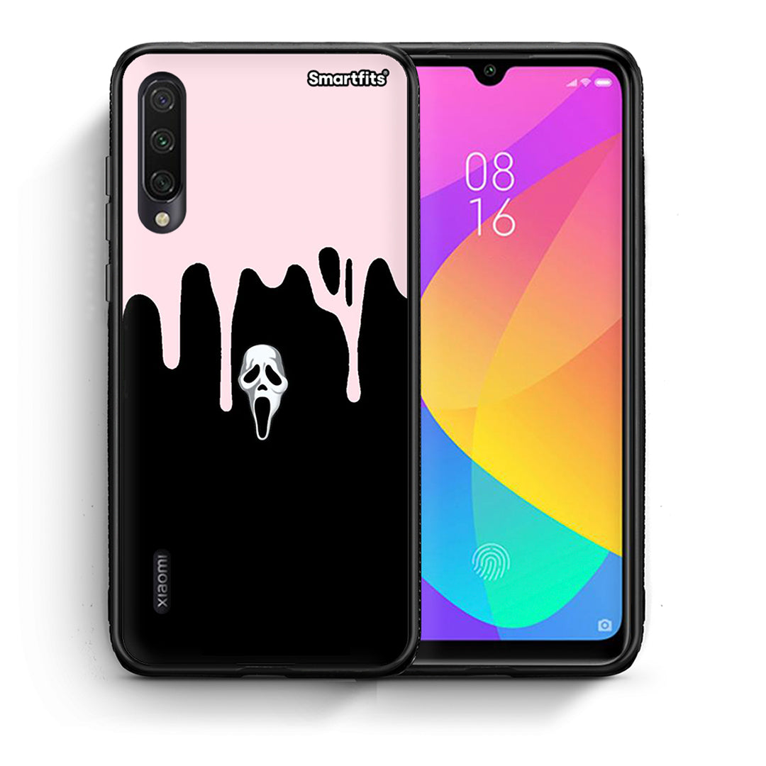 Θήκη Xiaomi Mi A3 Melting Halloween Mask από τη Smartfits με σχέδιο στο πίσω μέρος και μαύρο περίβλημα | Xiaomi Mi A3 Melting Halloween Mask case with colorful back and black bezels