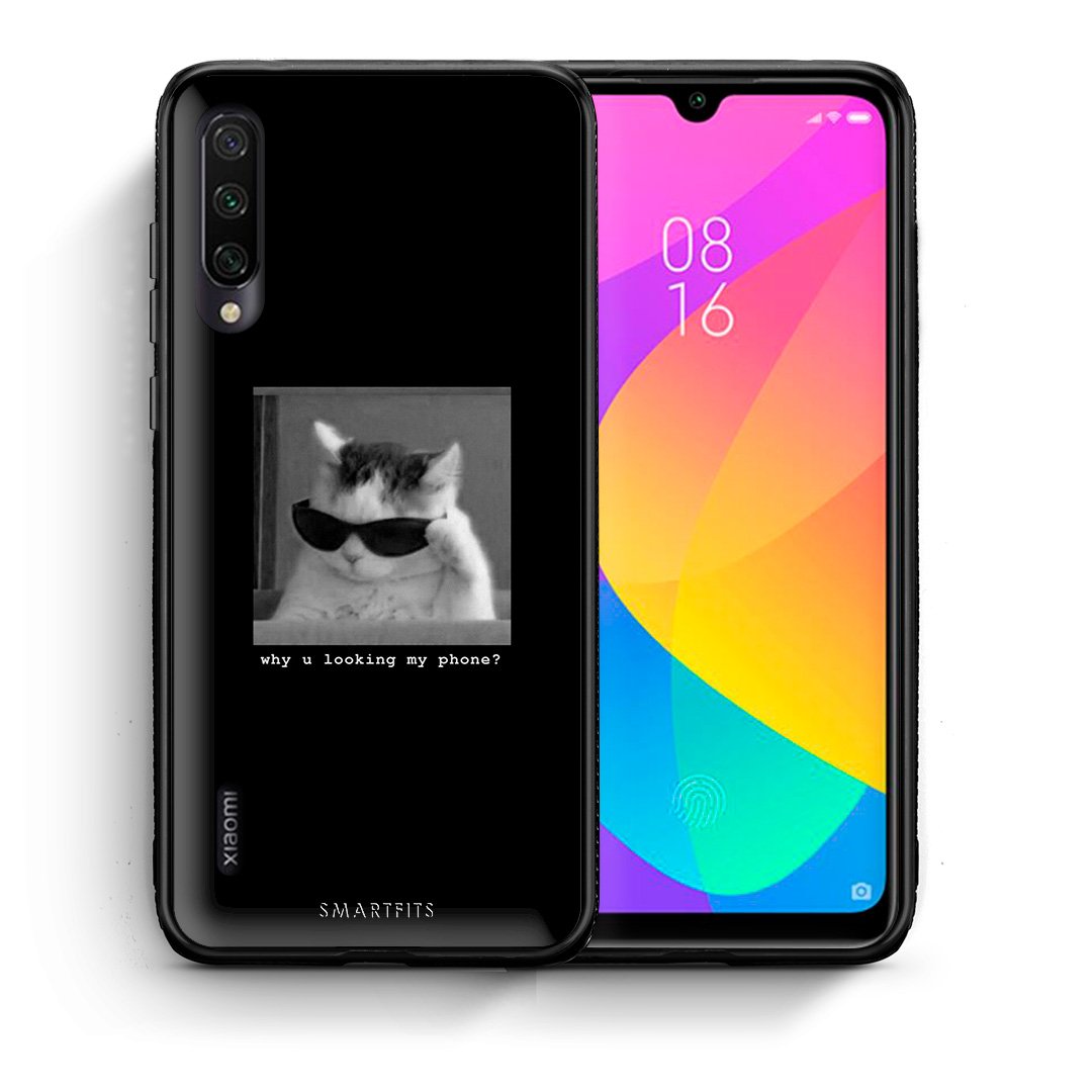 Θήκη Xiaomi Mi A3 Meme Cat από τη Smartfits με σχέδιο στο πίσω μέρος και μαύρο περίβλημα | Xiaomi Mi A3 Meme Cat case with colorful back and black bezels