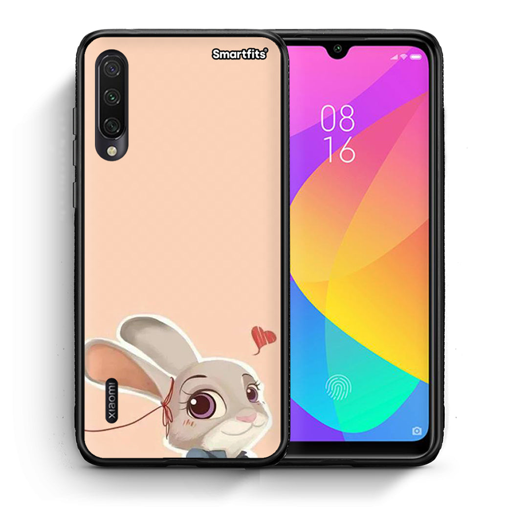 Θήκη Xiaomi Mi A3 Nick Wilde And Judy Hopps Love 2 από τη Smartfits με σχέδιο στο πίσω μέρος και μαύρο περίβλημα | Xiaomi Mi A3 Nick Wilde And Judy Hopps Love 2 case with colorful back and black bezels