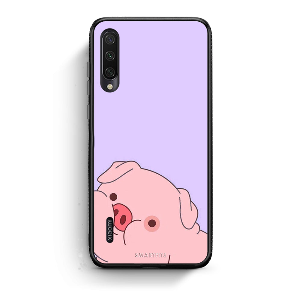 Xiaomi Mi A3 Pig Love 2 Θήκη Αγίου Βαλεντίνου από τη Smartfits με σχέδιο στο πίσω μέρος και μαύρο περίβλημα | Smartphone case with colorful back and black bezels by Smartfits
