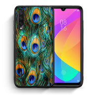 Thumbnail for Θήκη Xiaomi Mi A3 Real Peacock Feathers από τη Smartfits με σχέδιο στο πίσω μέρος και μαύρο περίβλημα | Xiaomi Mi A3 Real Peacock Feathers case with colorful back and black bezels