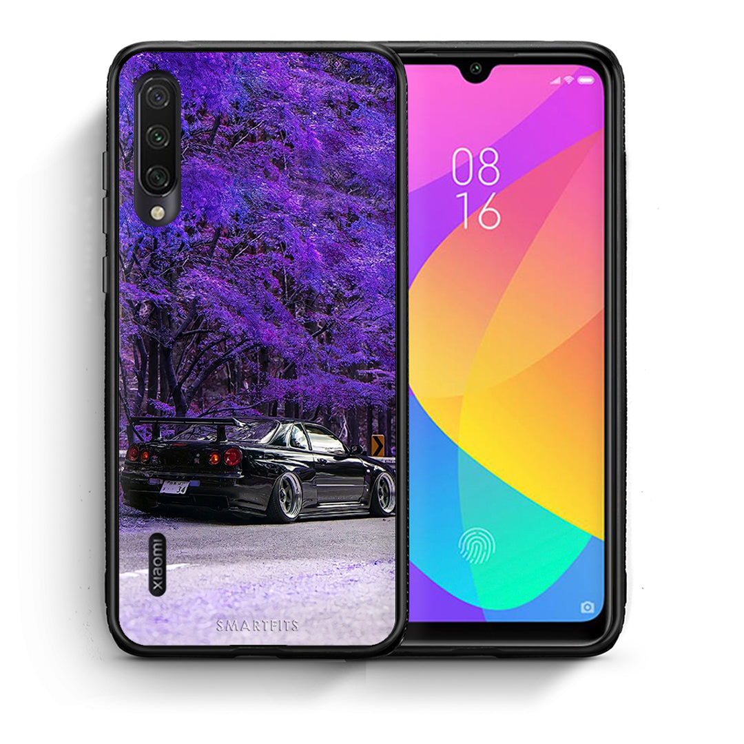 Θήκη Αγίου Βαλεντίνου Xiaomi Mi A3 Super Car από τη Smartfits με σχέδιο στο πίσω μέρος και μαύρο περίβλημα | Xiaomi Mi A3 Super Car case with colorful back and black bezels