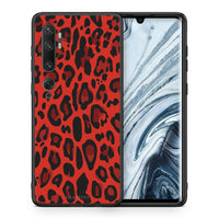 Thumbnail for Θήκη Xiaomi Mi Note 10 Pro Red Leopard Animal από τη Smartfits με σχέδιο στο πίσω μέρος και μαύρο περίβλημα | Xiaomi Mi Note 10 Pro Red Leopard Animal case with colorful back and black bezels