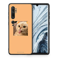 Thumbnail for Θήκη Xiaomi Mi Note 10 Pro Cat Tongue από τη Smartfits με σχέδιο στο πίσω μέρος και μαύρο περίβλημα | Xiaomi Mi Note 10 Pro Cat Tongue case with colorful back and black bezels