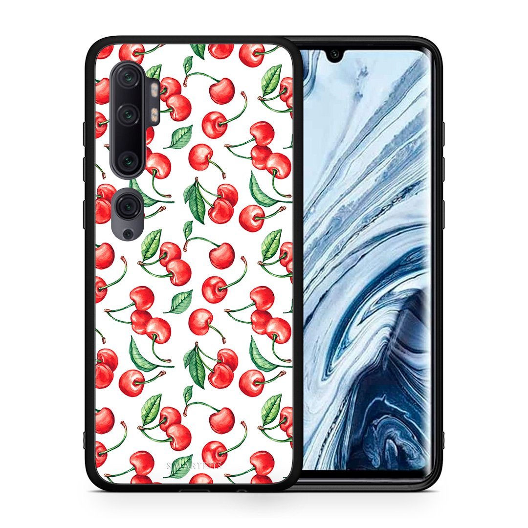 Θήκη Xiaomi Mi Note 10 Pro Cherry Summer από τη Smartfits με σχέδιο στο πίσω μέρος και μαύρο περίβλημα | Xiaomi Mi Note 10 Pro Cherry Summer case with colorful back and black bezels