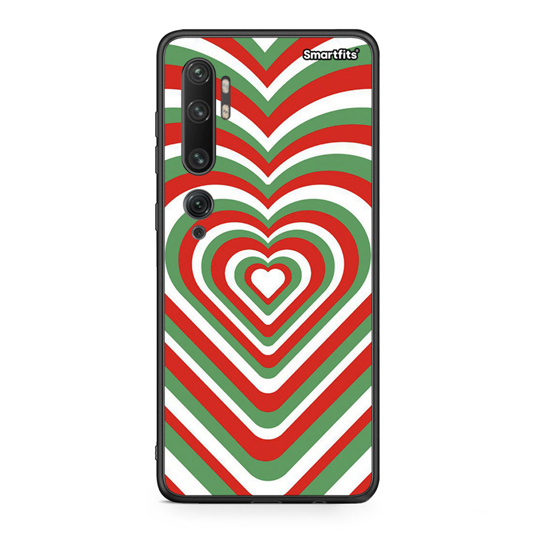 Xiaomi Mi Note 10 Pro Christmas Hearts θήκη από τη Smartfits με σχέδιο στο πίσω μέρος και μαύρο περίβλημα | Smartphone case with colorful back and black bezels by Smartfits