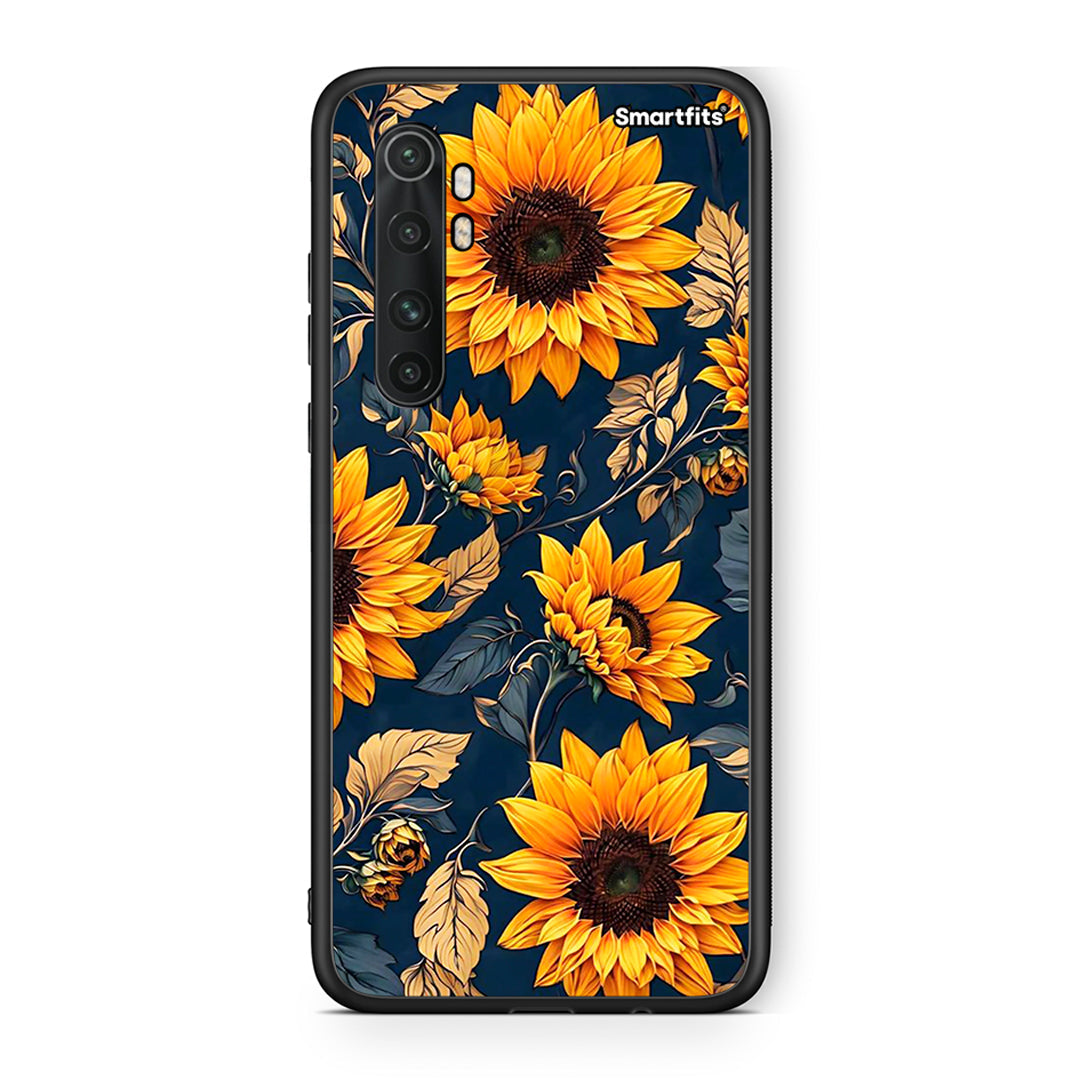 Xiaomi Mi Note 10 Lite Autumn Sunflowers Θήκη από τη Smartfits με σχέδιο στο πίσω μέρος και μαύρο περίβλημα | Smartphone case with colorful back and black bezels by Smartfits