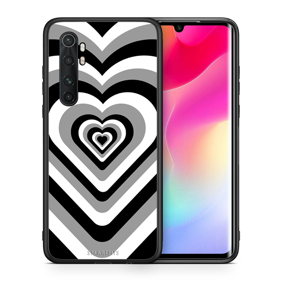 Θήκη Xiaomi Mi Note 10 Lite Black Hearts από τη Smartfits με σχέδιο στο πίσω μέρος και μαύρο περίβλημα | Xiaomi Mi Note 10 Lite Black Hearts case with colorful back and black bezels
