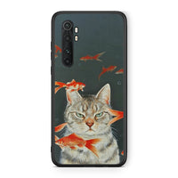 Thumbnail for Xiaomi Mi Note 10 Lite Cat Goldfish θήκη από τη Smartfits με σχέδιο στο πίσω μέρος και μαύρο περίβλημα | Smartphone case with colorful back and black bezels by Smartfits