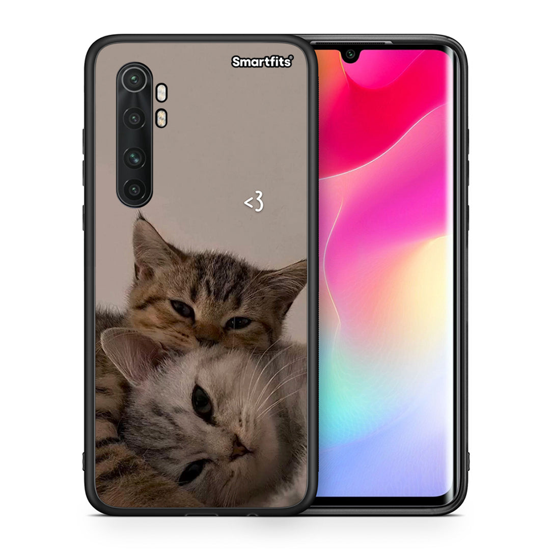 Θήκη Xiaomi Mi Note 10 Lite Cats In Love από τη Smartfits με σχέδιο στο πίσω μέρος και μαύρο περίβλημα | Xiaomi Mi Note 10 Lite Cats In Love case with colorful back and black bezels