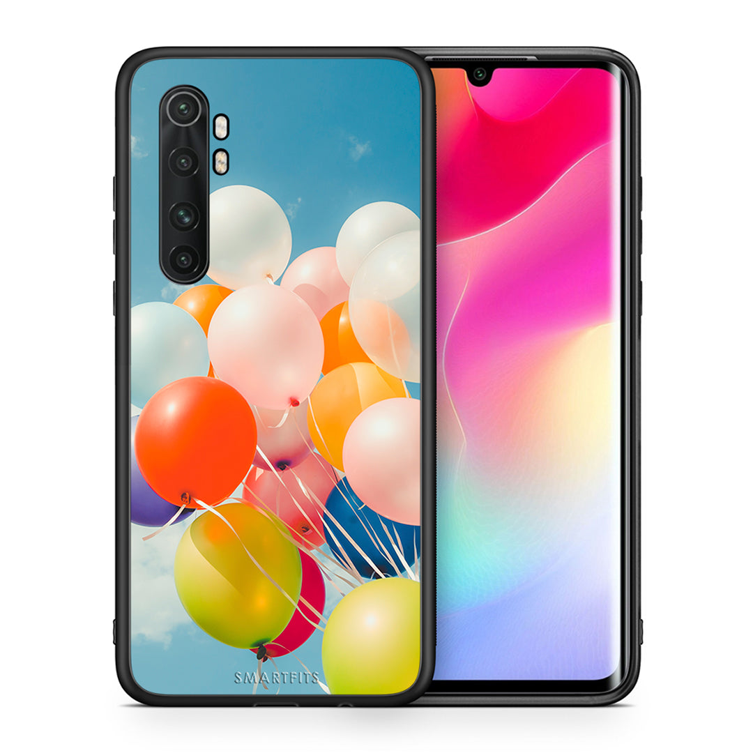 Θήκη Xiaomi Mi Note 10 Lite Colorful Balloons από τη Smartfits με σχέδιο στο πίσω μέρος και μαύρο περίβλημα | Xiaomi Mi Note 10 Lite Colorful Balloons case with colorful back and black bezels