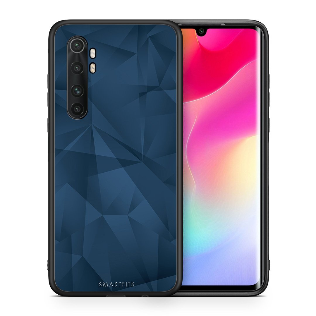 Θήκη Xiaomi Mi Note 10 Lite Blue Abstract Geometric από τη Smartfits με σχέδιο στο πίσω μέρος και μαύρο περίβλημα | Xiaomi Mi Note 10 Lite Blue Abstract Geometric case with colorful back and black bezels