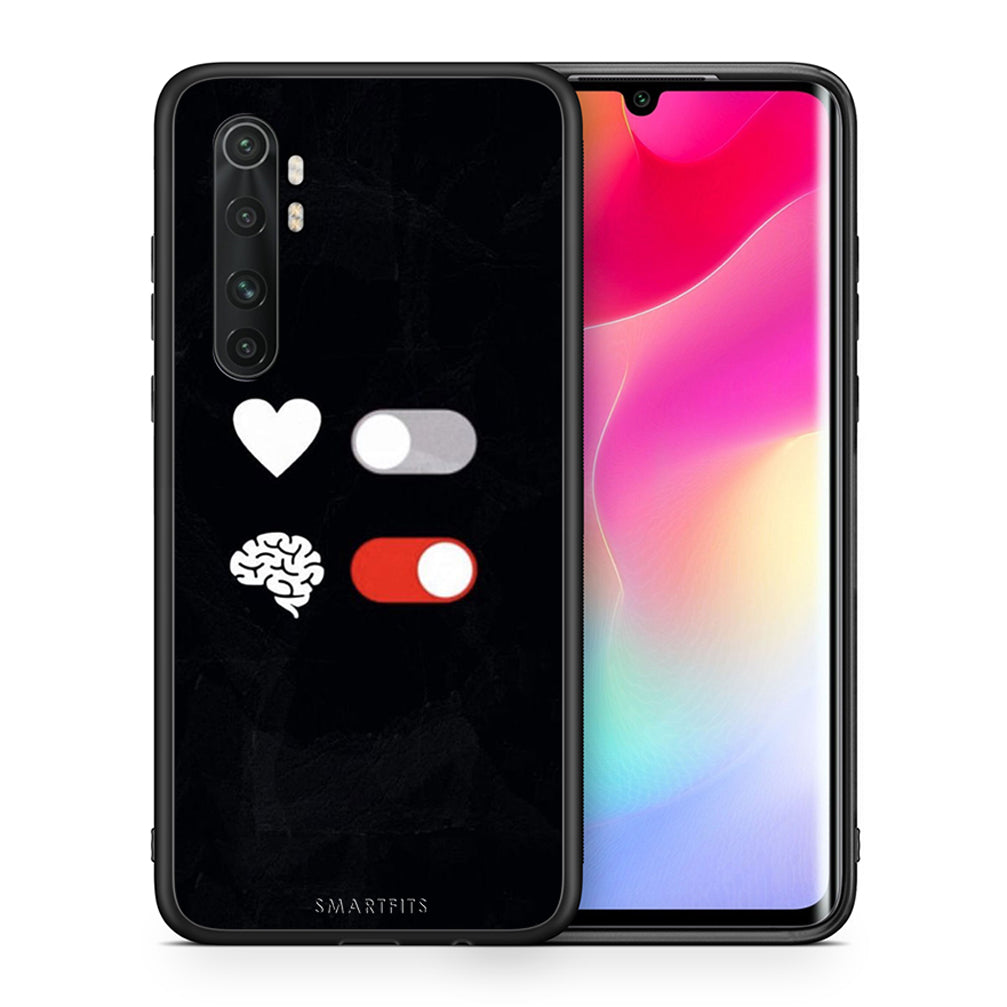 Θήκη Αγίου Βαλεντίνου Xiaomi Mi 10 Ultra Heart Vs Brain από τη Smartfits με σχέδιο στο πίσω μέρος και μαύρο περίβλημα | Xiaomi Mi 10 Ultra Heart Vs Brain case with colorful back and black bezels