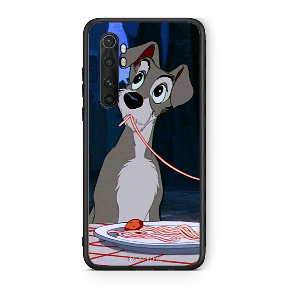 Xiaomi Mi Note 10 Lite Lady And Tramp 1 Θήκη Αγίου Βαλεντίνου από τη Smartfits με σχέδιο στο πίσω μέρος και μαύρο περίβλημα | Smartphone case with colorful back and black bezels by Smartfits