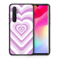 Thumbnail for Θήκη Xiaomi Mi Note 10 Lite Lilac Hearts από τη Smartfits με σχέδιο στο πίσω μέρος και μαύρο περίβλημα | Xiaomi Mi Note 10 Lite Lilac Hearts case with colorful back and black bezels
