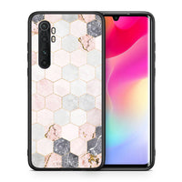 Thumbnail for Θήκη Xiaomi Mi 10 Ultra Hexagon Pink Marble από τη Smartfits με σχέδιο στο πίσω μέρος και μαύρο περίβλημα | Xiaomi Mi 10 Ultra Hexagon Pink Marble case with colorful back and black bezels