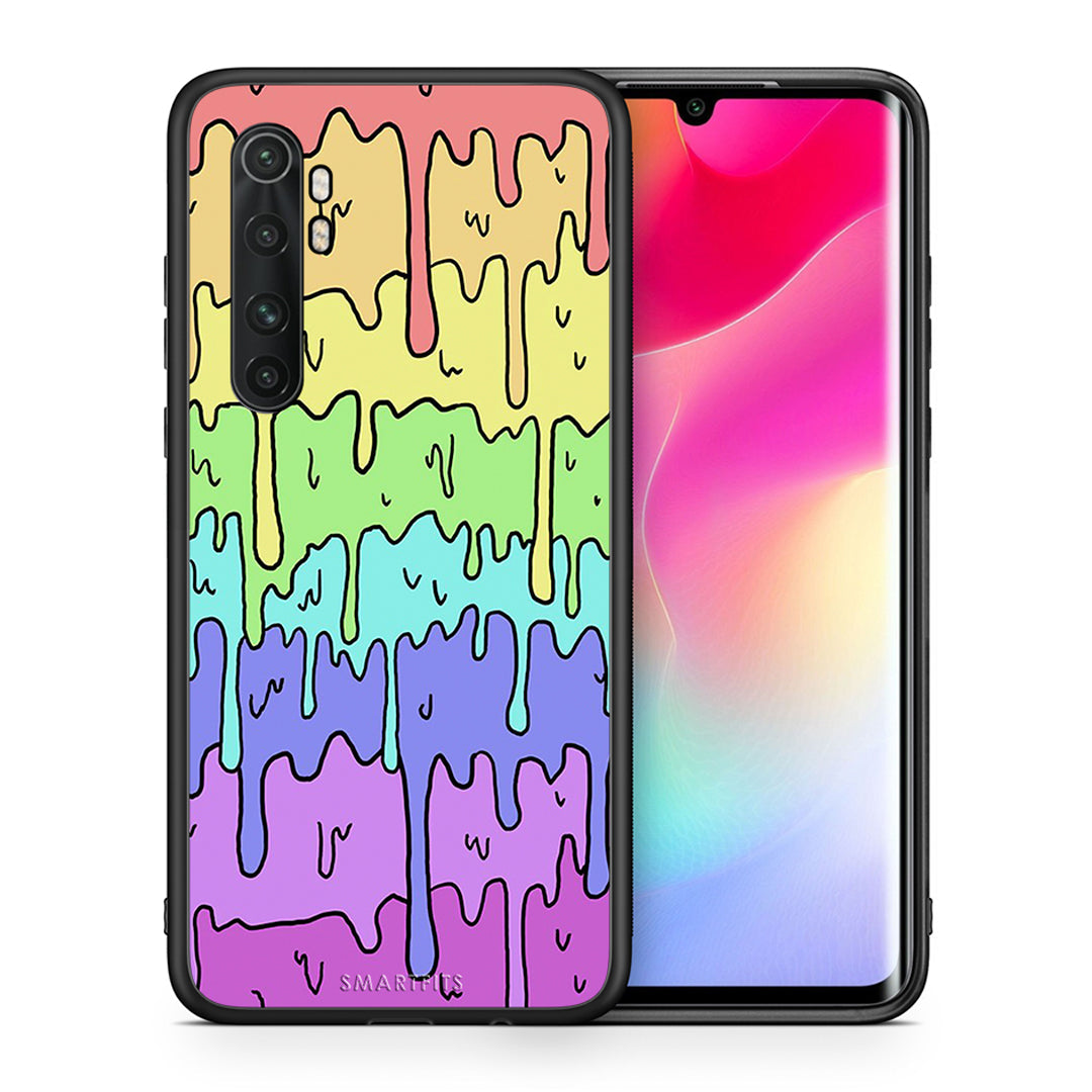 Θήκη Xiaomi Mi Note 10 Lite Melting Rainbow από τη Smartfits με σχέδιο στο πίσω μέρος και μαύρο περίβλημα | Xiaomi Mi Note 10 Lite Melting Rainbow case with colorful back and black bezels