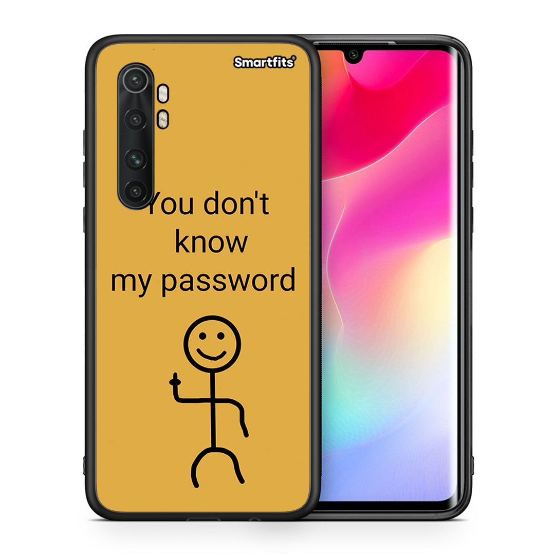 Θήκη Xiaomi Mi Note 10 Lite My Password από τη Smartfits με σχέδιο στο πίσω μέρος και μαύρο περίβλημα | Xiaomi Mi Note 10 Lite My Password case with colorful back and black bezels