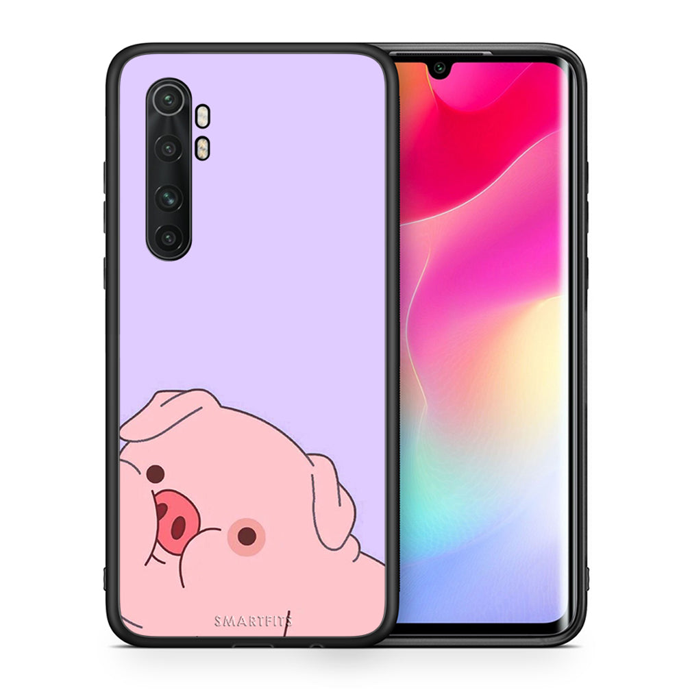 Θήκη Αγίου Βαλεντίνου Xiaomi Mi Note 10 Lite Pig Love 2 από τη Smartfits με σχέδιο στο πίσω μέρος και μαύρο περίβλημα | Xiaomi Mi Note 10 Lite Pig Love 2 case with colorful back and black bezels