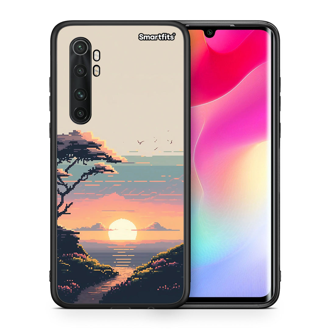 Θήκη Xiaomi Mi Note 10 Lite Pixel Sunset από τη Smartfits με σχέδιο στο πίσω μέρος και μαύρο περίβλημα | Xiaomi Mi Note 10 Lite Pixel Sunset case with colorful back and black bezels