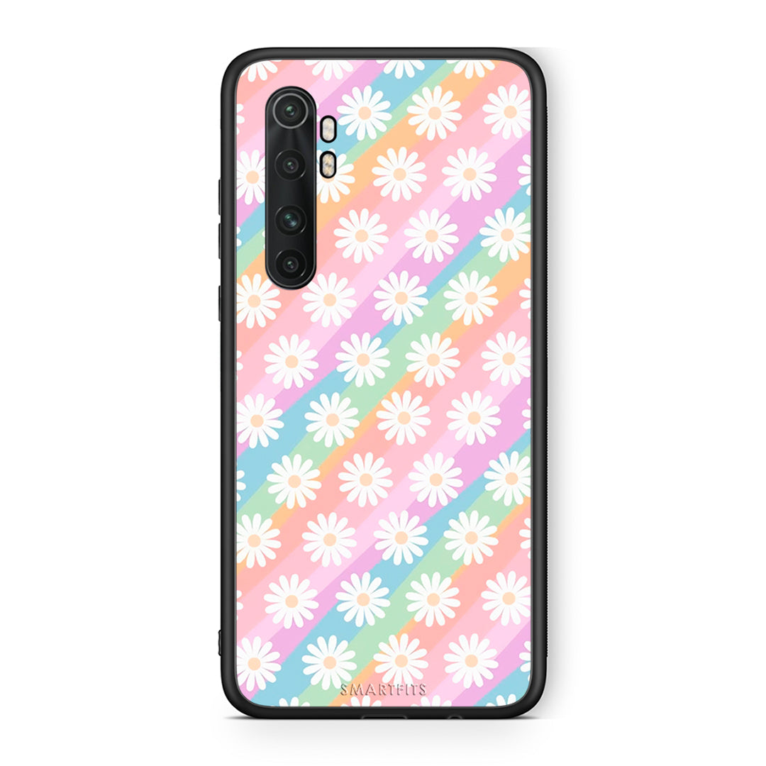 Xiaomi Mi Note 10 Lite White Daisies θήκη από τη Smartfits με σχέδιο στο πίσω μέρος και μαύρο περίβλημα | Smartphone case with colorful back and black bezels by Smartfits