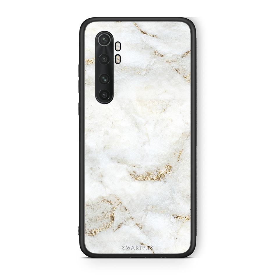 Xiaomi Mi 10 Ultra White Gold Marble θήκη από τη Smartfits με σχέδιο στο πίσω μέρος και μαύρο περίβλημα | Smartphone case with colorful back and black bezels by Smartfits