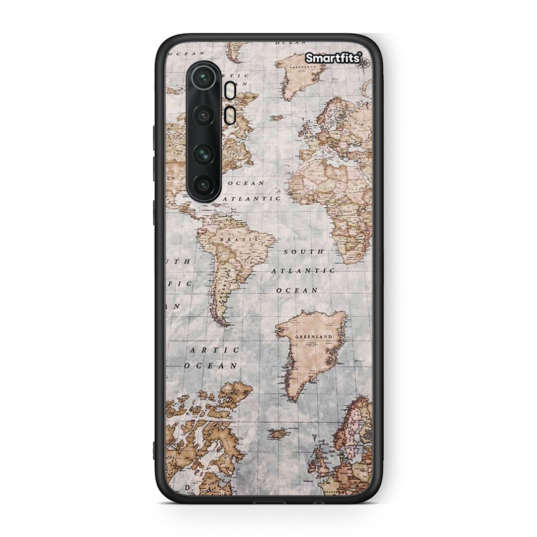 Xiaomi Mi Note 10 Lite World Map Θήκη από τη Smartfits με σχέδιο στο πίσω μέρος και μαύρο περίβλημα | Smartphone case with colorful back and black bezels by Smartfits