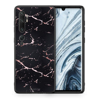 Thumbnail for Θήκη Xiaomi Mi Note 10 Pro Black Rosegold Marble από τη Smartfits με σχέδιο στο πίσω μέρος και μαύρο περίβλημα | Xiaomi Mi Note 10 Pro Black Rosegold Marble case with colorful back and black bezels