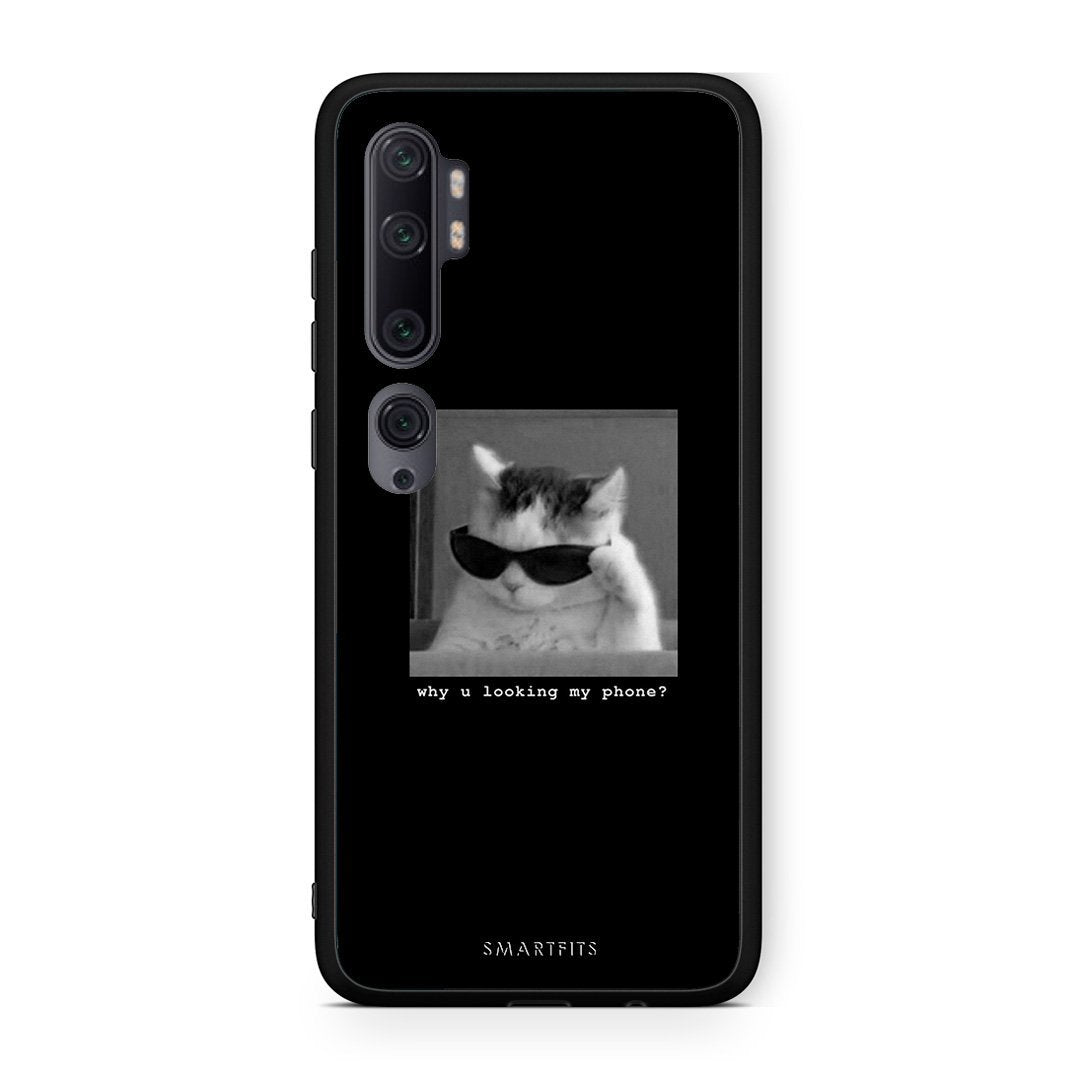 Xiaomi Mi Note 10 Pro Meme Cat θήκη από τη Smartfits με σχέδιο στο πίσω μέρος και μαύρο περίβλημα | Smartphone case with colorful back and black bezels by Smartfits