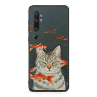 Thumbnail for Xiaomi Mi Note 10/10 Pro Cat Goldfish θήκη από τη Smartfits με σχέδιο στο πίσω μέρος και μαύρο περίβλημα | Smartphone case with colorful back and black bezels by Smartfits