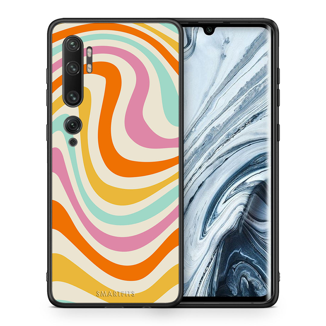 Θήκη Xiaomi Mi Note 10/10 Pro Colourful Waves από τη Smartfits με σχέδιο στο πίσω μέρος και μαύρο περίβλημα | Xiaomi Mi Note 10/10 Pro Colourful Waves case with colorful back and black bezels