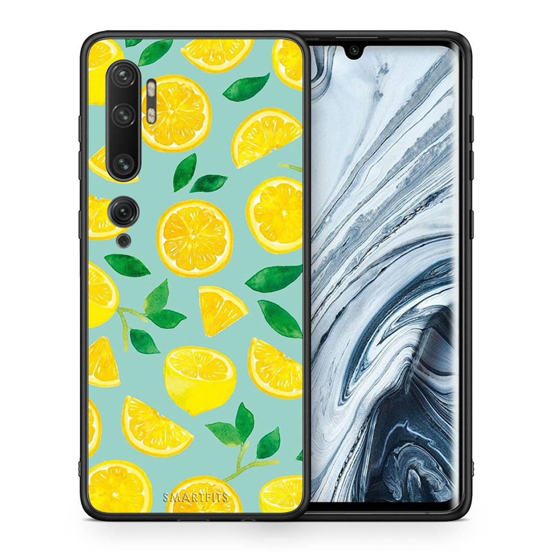 Θήκη Xiaomi Mi Note 10/10 Pro Lemons από τη Smartfits με σχέδιο στο πίσω μέρος και μαύρο περίβλημα | Xiaomi Mi Note 10/10 Pro Lemons case with colorful back and black bezels