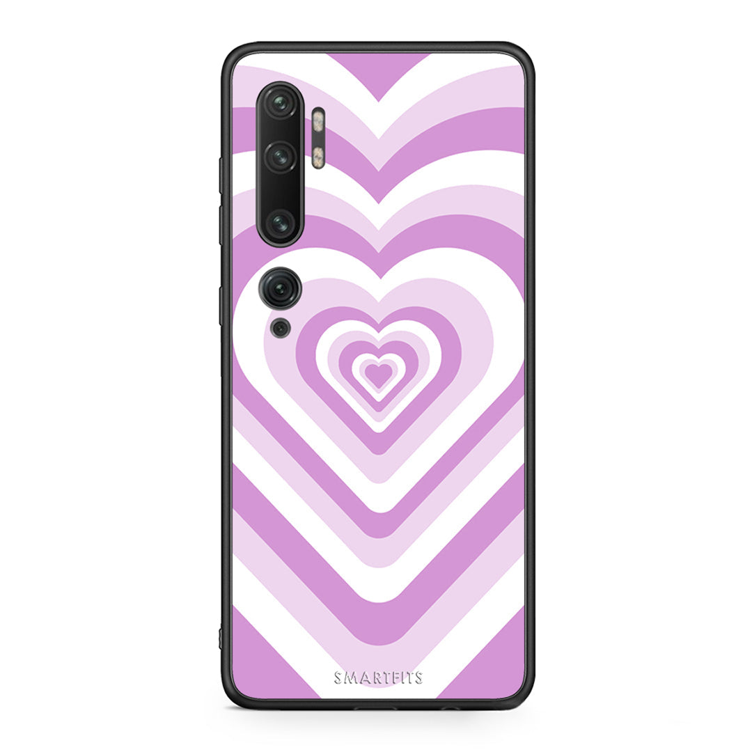 Xiaomi Mi Note 10/10 Pro Lilac Hearts θήκη από τη Smartfits με σχέδιο στο πίσω μέρος και μαύρο περίβλημα | Smartphone case with colorful back and black bezels by Smartfits