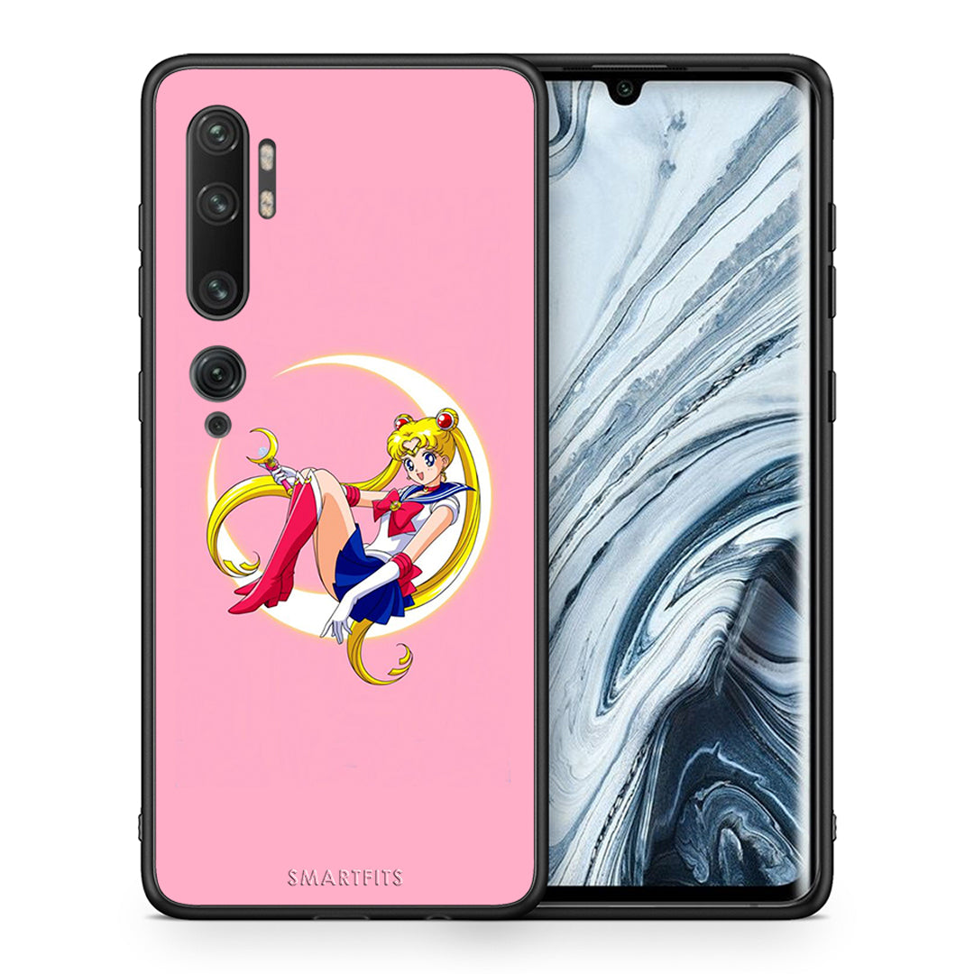 Θήκη Xiaomi Mi Note 10/10 Pro Moon Girl από τη Smartfits με σχέδιο στο πίσω μέρος και μαύρο περίβλημα | Xiaomi Mi Note 10/10 Pro Moon Girl case with colorful back and black bezels