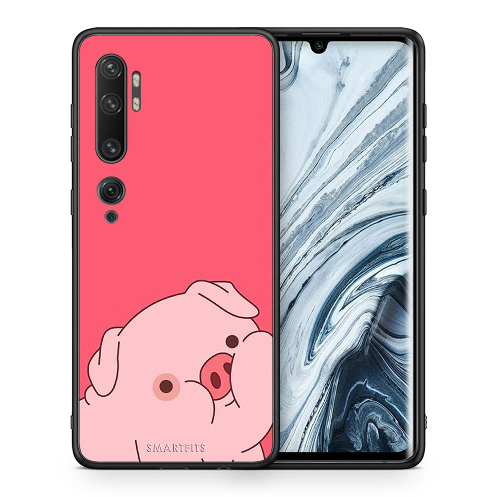 Θήκη Αγίου Βαλεντίνου Xiaomi Mi Note 10 / 10 Pro Pig Love 1 από τη Smartfits με σχέδιο στο πίσω μέρος και μαύρο περίβλημα | Xiaomi Mi Note 10 / 10 Pro Pig Love 1 case with colorful back and black bezels