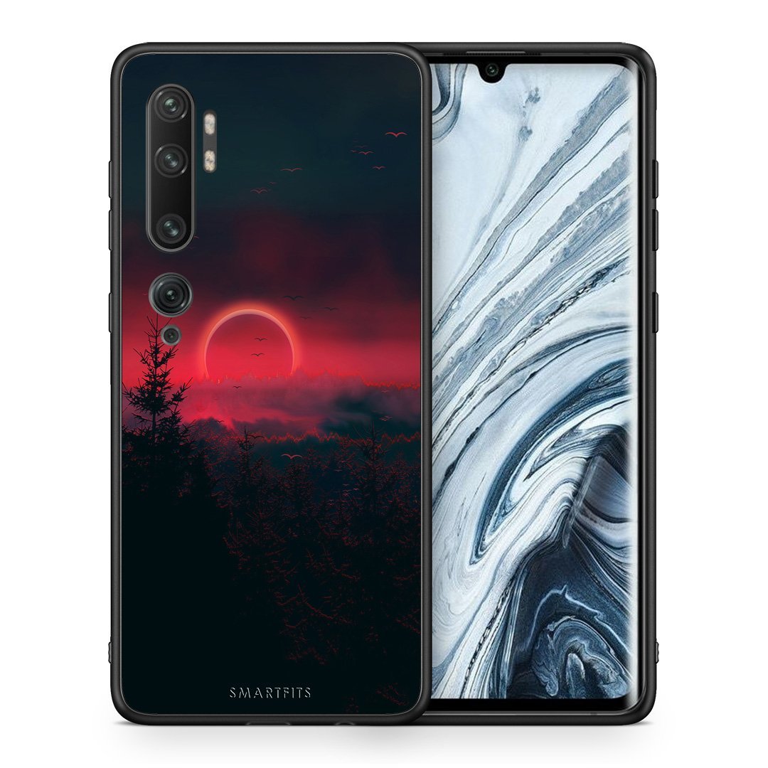 Θήκη Xiaomi Mi Note 10 Pro Sunset Tropic από τη Smartfits με σχέδιο στο πίσω μέρος και μαύρο περίβλημα | Xiaomi Mi Note 10 Pro Sunset Tropic case with colorful back and black bezels