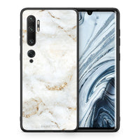 Thumbnail for Θήκη Xiaomi Mi Note 10 Pro White Gold Marble από τη Smartfits με σχέδιο στο πίσω μέρος και μαύρο περίβλημα | Xiaomi Mi Note 10 Pro White Gold Marble case with colorful back and black bezels